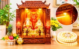Đèn LED Chiếu Sáng Bàn Thờ Thần Tài, Ông Địa: Chọn Đèn Hắt, Nến LED An Toàn