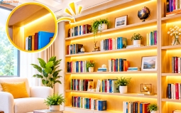 Đèn LED Chiếu Sáng Kệ Sách, Tủ Rượu Âm Tường: Chọn Nhiệt Độ Màu Và Giấu Dây Đẹp