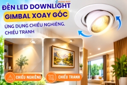 Đèn LED Downlight Gimbal Xoay Góc: Ứng Dụng Chiếu Nghiêng, Chiếu Tranh