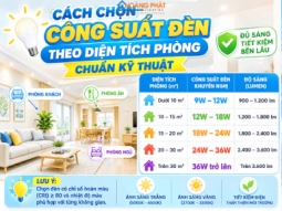 Cách Chọn Công Suất Đèn Theo Diện Tích Phòng Chuẩn Kỹ Thuật