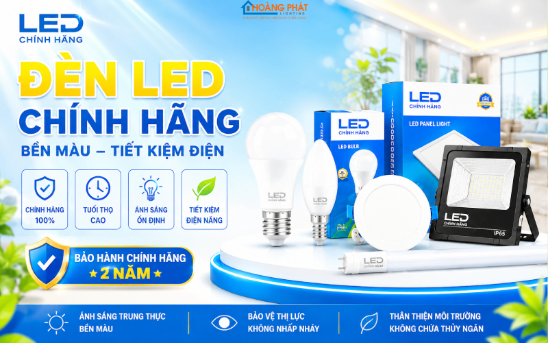 Ảnh đèn LED chính hãng bền màu