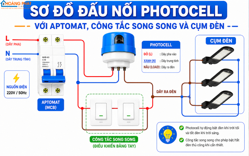 Đèn LED Cảm Biến Quang Tự Bật Tắt Ngày Đêm: Nguyên Lý, Cách Chọn