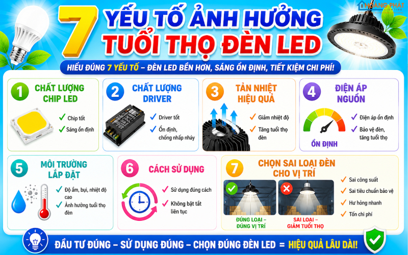 Vì Sao Đèn LED Nhà Bạn Nhanh Hỏng Hơn Nhà Khác? 7 Yếu Tố Quyết Định Tuổi Thọ