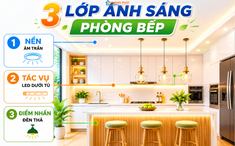 Chiếu Sáng Phòng Bếp: Chọn Đèn Đúng Để Nấu Ăn An Toàn, Ngon Mắt