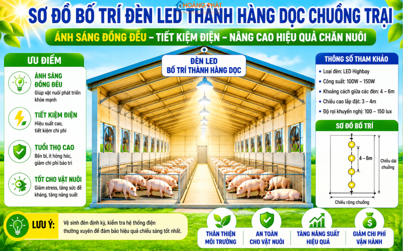 Bố trí chiếu sáng chuồng trại chăn nuôi theo lux