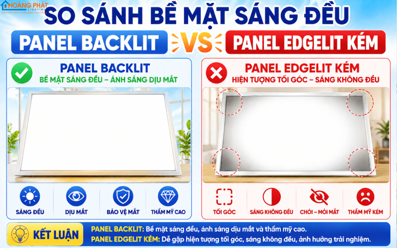 Đèn LED Panel Backlit Và Edgelit: Khác Biệt Và Cách Chọn Chuẩn