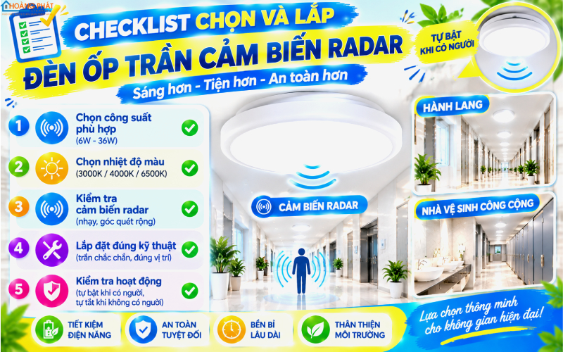 Checklist đèn cảm biến radar