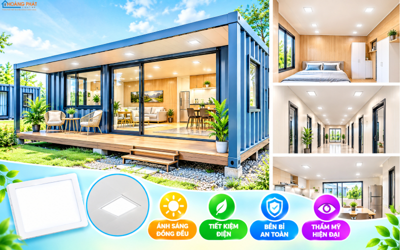 Đèn LED chiếu sáng nhà container, nhà lắp ghép
