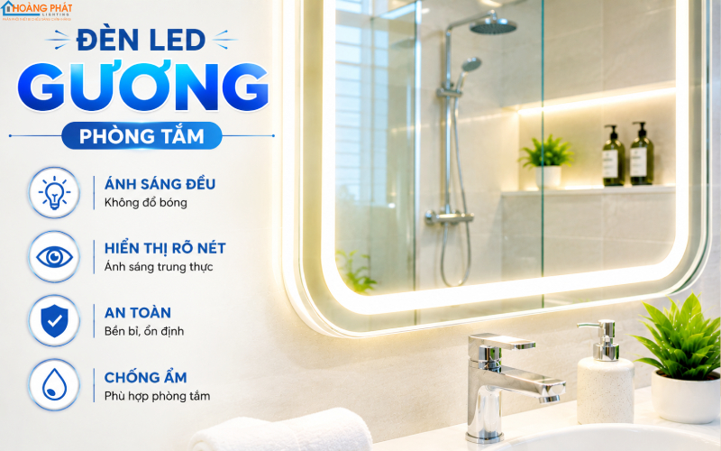 Giải Pháp Chiếu Sáng Phòng Tắm: Chống Ẩm, Chống Chói Đúng Chuẩn