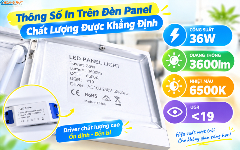 Thông số đèn panel 600x600